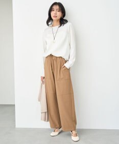 UNFILO ライトフランネル イージーパンツ キャメル