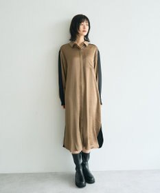YECCA VECCA ヴィンテージサテンシャツワンピース