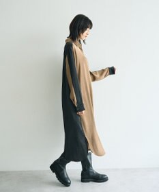 YECCA VECCA ヴィンテージサテンシャツワンピース