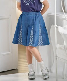 組曲 KIDS 【110-140㎝】レースコンビデニム キュロット