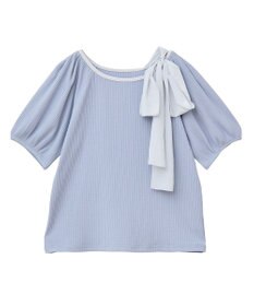 earth music&ecology アシメ肩リボンカットソー