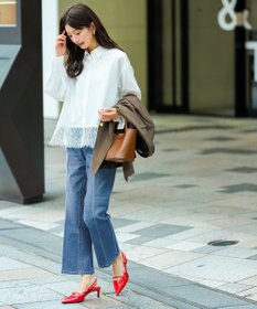 ANY SIS L レースヘム シャツ
