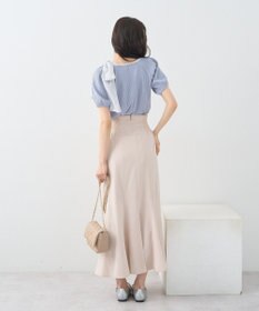 earth music&ecology アシメ肩リボンカットソー