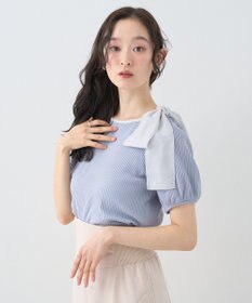 earth music&ecology アシメ肩リボンカットソー