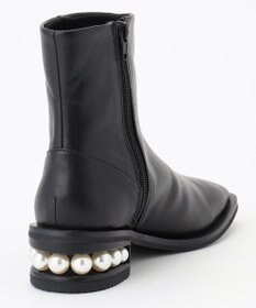 組曲 【23.5cm~24cm】パールヒールミドルブーツ