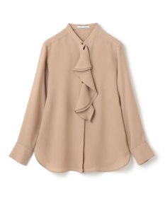 BEIGE， 【洗える】STOW / バンドカラーフリルブラウス