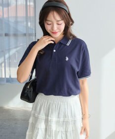 WEGO 【ユニセックス着用ITEM/SMLサイズ展開】別注USPOLOラインポロシャツ