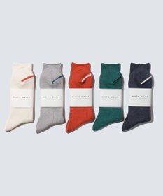 WHITE MAILS PAPER RIB CREW SOCKS ソックス