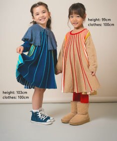 ami amie マルチカラーストライプワンピースFree Size