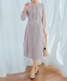 Tiaclasse 【新色追加・洗える】パールボタンプリーツワンピース