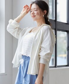 Feroux 【接触冷感・UVカット・吸水速乾】ラッシュガードフリル パーカー