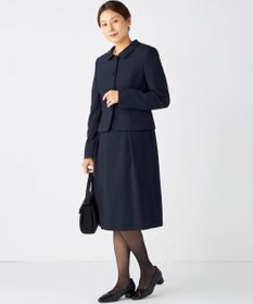 自由区 FORMAL 【お受験/セレモニーに】濃紺洗える/ストレッチワンピース+ジャケット