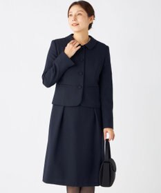 自由区 FORMAL 【お受験/セレモニーに】濃紺洗える/ストレッチワンピース+ジャケット