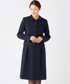 自由区 FORMAL 【お受験/セレモニーに】濃紺洗える/ストレッチワンピース+ジャケット