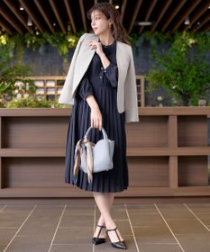 Tiaclasse 【新色追加・洗える】パールボタンプリーツワンピース