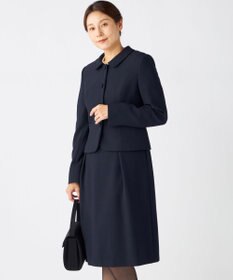 自由区 FORMAL 【お受験/セレモニーに】濃紺洗える/ストレッチワンピース+ジャケット