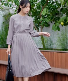 Tiaclasse 【新色追加・洗える】パールボタンプリーツワンピース