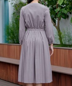 Tiaclasse 【新色追加・洗える】パールボタンプリーツワンピース