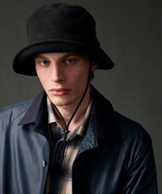 JOSEPH ABBOUD MOUNTAIN 【折り畳み可】ハイカウントマイクロフリース ハット ブラック系