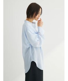 Green Parks シアーチェック袖ドロストシャツチュニック