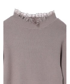 earth music&ecology レースドッキングリブニット