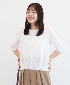 Green Parks 表面感裾タックブラウス