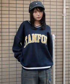 WEGO VネックグラフィックニットBIGプルオーバー