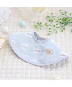 Mother garden しろたん 総柄スタイ 四重ガーゼ よだれかけ 丸型 U型 まんまるスタイ