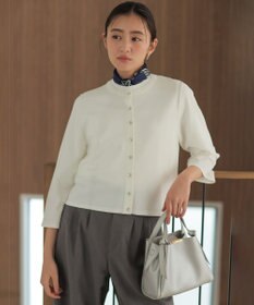 組曲 マイラックカラー カーディガン オフホワイト系