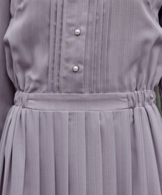 Tiaclasse 【新色追加・洗える】パールボタンプリーツワンピース