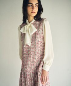 GRACE CONTINENTAL ツイードコンビワンピース