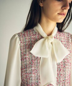 GRACE CONTINENTAL ツイードコンビワンピース