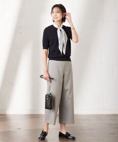 J.PRESS LADIES 【洗える】シャークスキン セミワイド パンツ