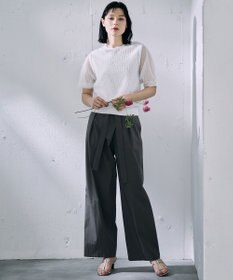 自由区 【カトリエムブーケ】Expression delicate ドットシアー・リボンスリーブトップス