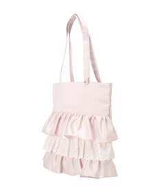 Maison de FLEUR サテンフロントフリルスクエアトートバッグ