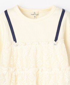 組曲 KIDS 【80-100㎝】スノウレースレイヤードトップス