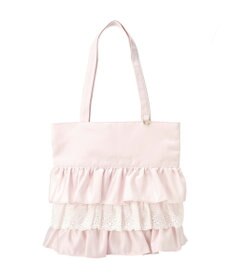 Maison de FLEUR サテンフロントフリルスクエアトートバッグ