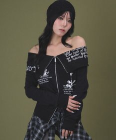 WEGO オフショルグラフィックスウェット