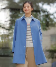 J.PRESS LADIES ドライツイルストレッチ ステンカラー コート ブルー系