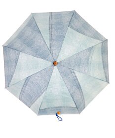 +RING 【UVカット90%以上】【限定/日本製】UNISEX プラスリング 長傘60cm BLU denim-like pattern SR344