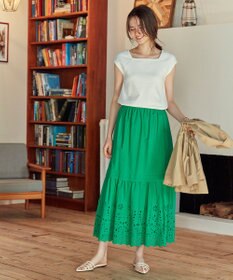 23区 L 【SLOW/一部店舗限定】ミドルフライスジャージー キャップスリーブカットソー