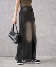 WEGO ヴィンテージウォッシュデニムロングスカート