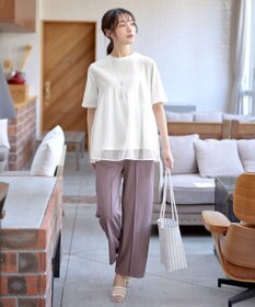 Tiaclasse 【洗える・接触冷感・紫外線ケア・サラごこち】選べるパンツ(テーパード/ワイド）