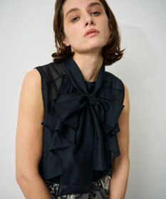 GRACE CONTINENTAL シアーボウタイノースリーブ