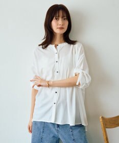 YECCA VECCA 2wayドロストスリーブバンドカラーシャツ