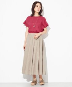 ANY 【洗える】ライトリネンクロスフレアスリーブ ブラウス