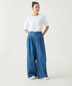 caqu FS linen relax pants コットンリネンリラックスワイドデニム