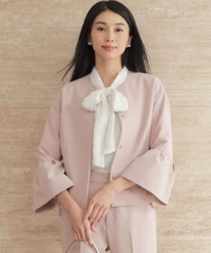 組曲 【KUMIKYOKU NAVY】コンフォータブルドレープ フレアスリーブジャケット シャンパンピンク系