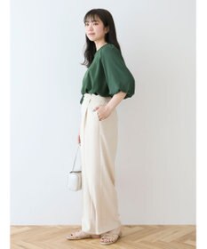 Green Parks 袖楊柳ドッキングニットプルオーバー