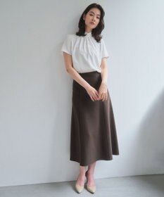 BEIGE， 【人気シリーズ】EVA / ハイネックハーフスリーブブラウス